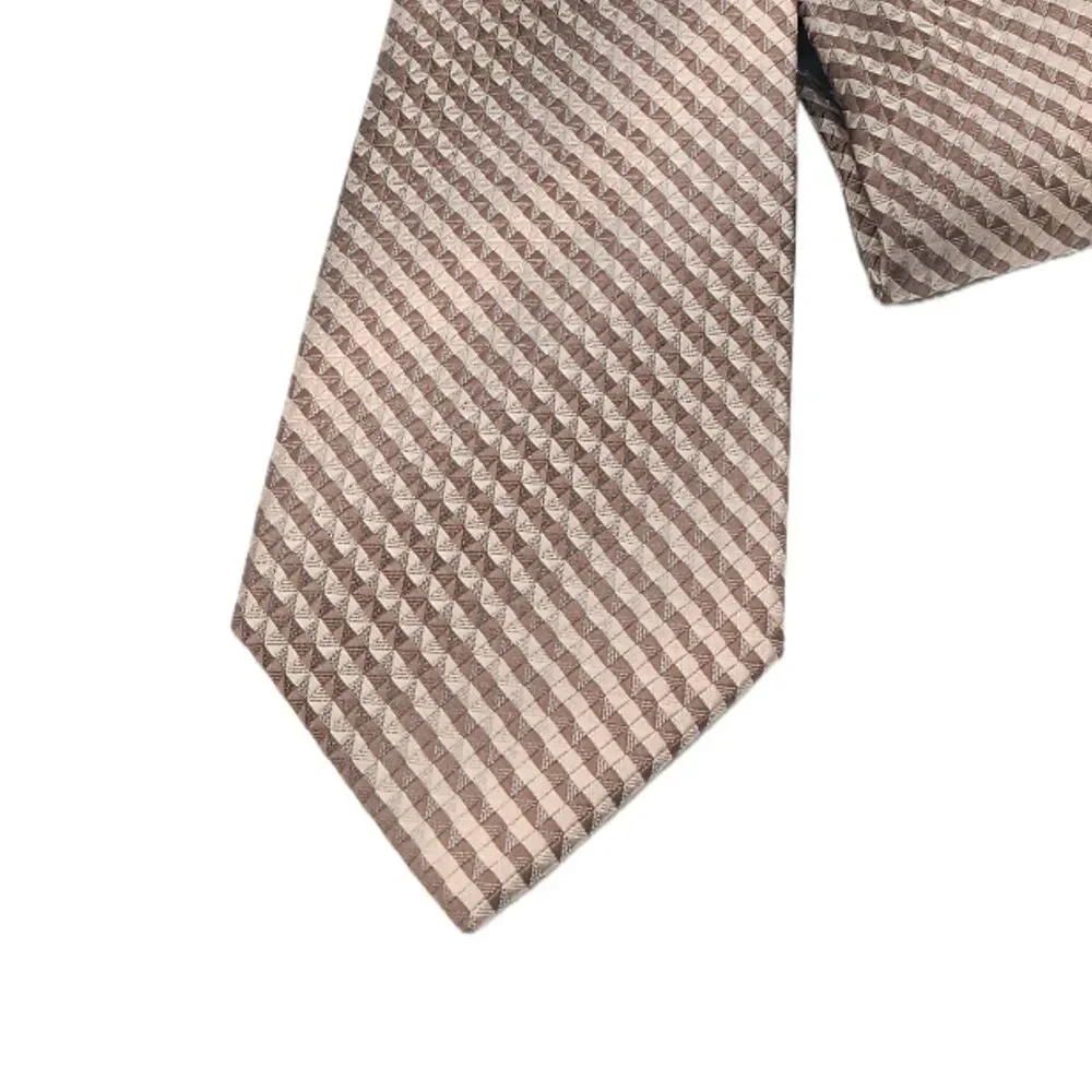 Van Heusen Thin Stripe Tie Mens Short 56” Metallic Textured Designer Classic New